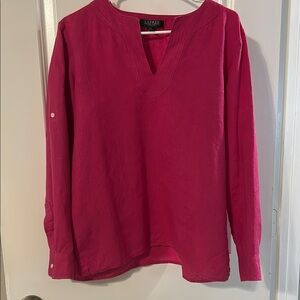 Ralph Lauren Fuchsia Linen Blouse